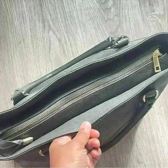 VERA PELLE GREY  PEBBLED LEATHER JUMBO BAG SHOULDER BAG - Picture 13 of 16